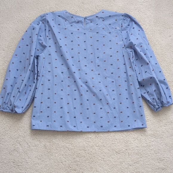 Daniel Cremieux Blue Blouse with Pattern - Picture 7 of 9